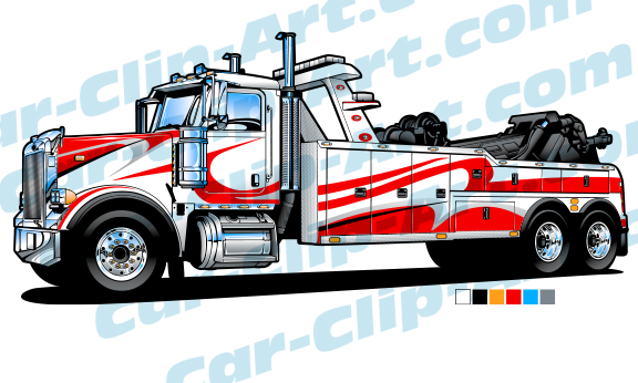 576x346 Peterbilt Heavy Duty Tow Truck Vector Art Car Clip