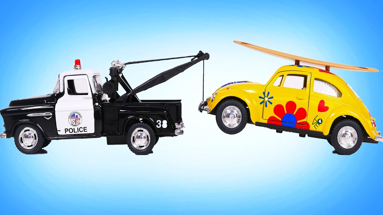 1280x720 Police Tow Truck Towing Toy Vehicles For Kids