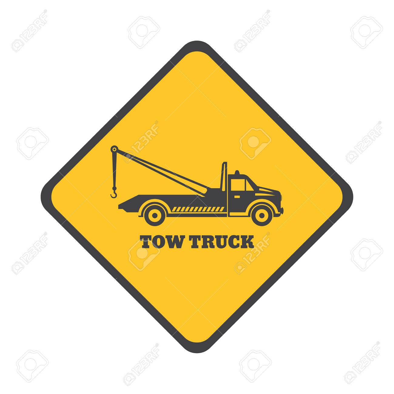 1299x1300 Tow Truck Icon On A White Background. Round The Clock Evacuation