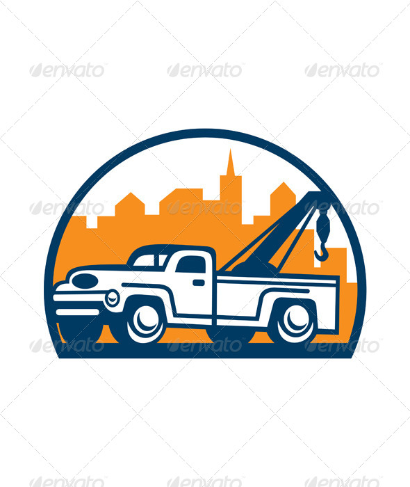 590x700 Vintage Tow Truck Wrecker Retro By Patrimonio Graphicriver