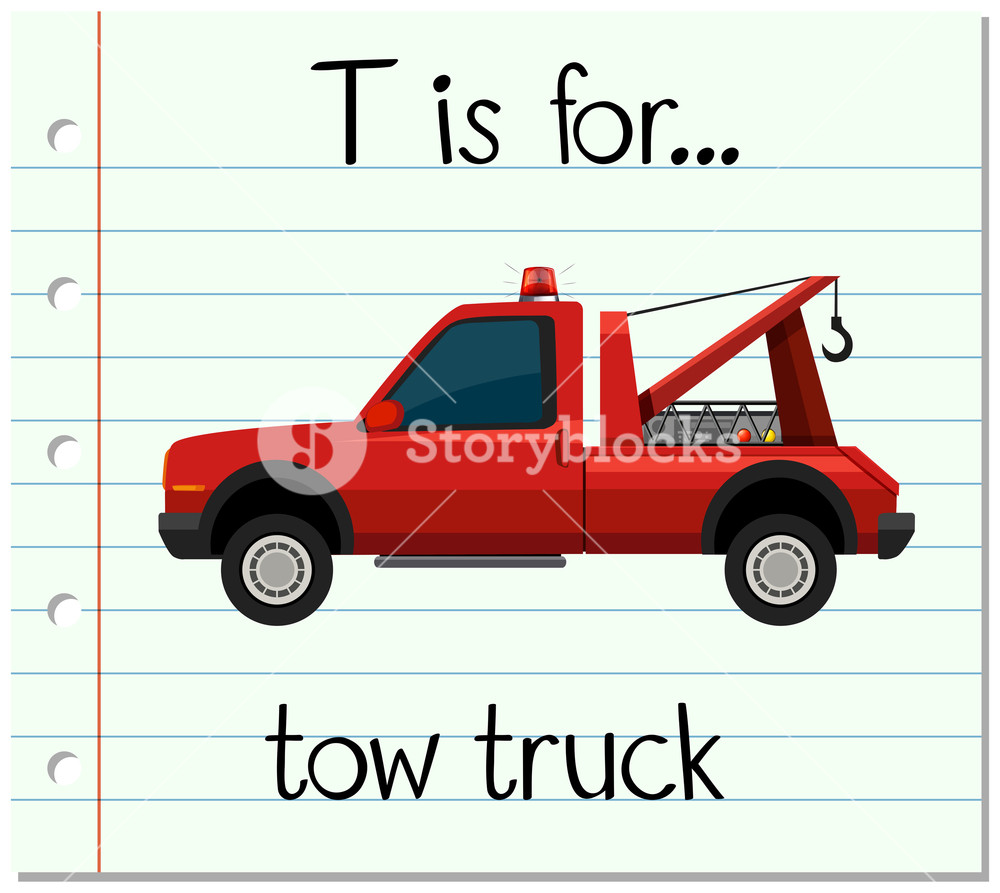 1000x893 Flashcard Letter T Is For Tow Truck Royalty Free Stock Image