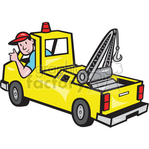 300x300 Royalty Free Tow Truck Driver Rear 388269 Vector Clip Art Image