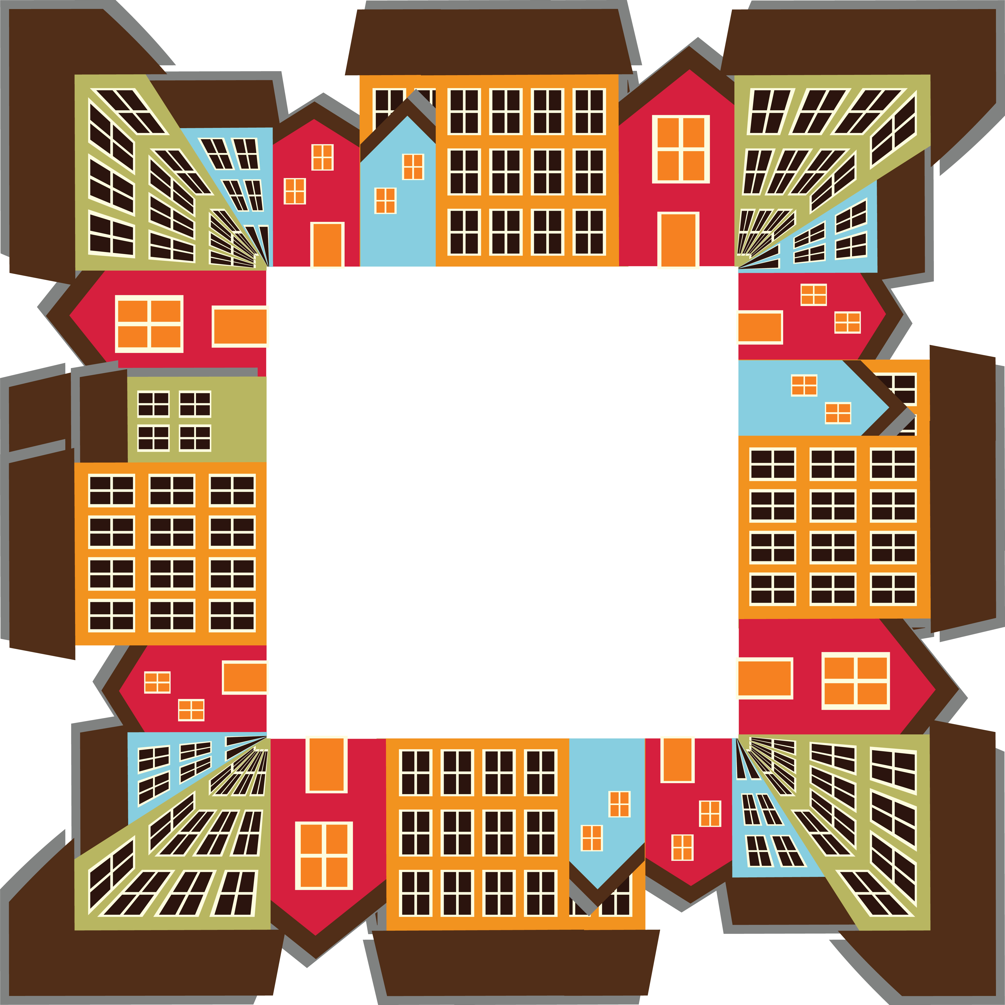 4000x4000 Clipart Of A Town Frame