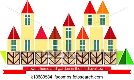 450x268 Clipart Of Medieval Town K18680584