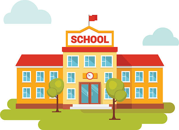 612x443 Town Clipart School Scene