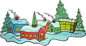 300x159 Town Clipart Village