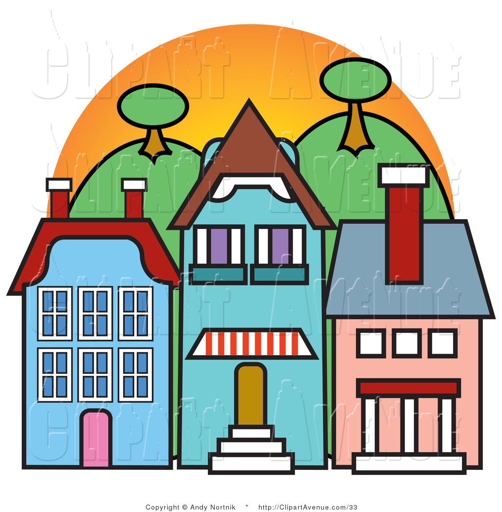 1024x1044 Avenue Vector Clipart Three Store Fronts In A Town In Front
