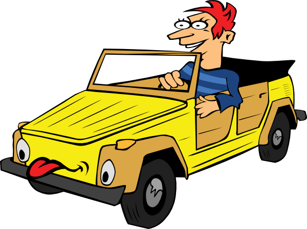 600x448 Boy Driving Car Cartoon Clip Art