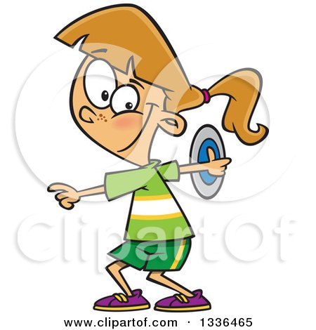 450x470 Clipart Of A Cartoon Caucasian Track And Field Girl Doing