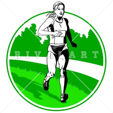 361x361 Sports Clipart Image Of Girls Track Field Runner Running Long