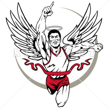 361x361 Mascot Clipart Image Of A Mens Angels Track And Field Runner Http