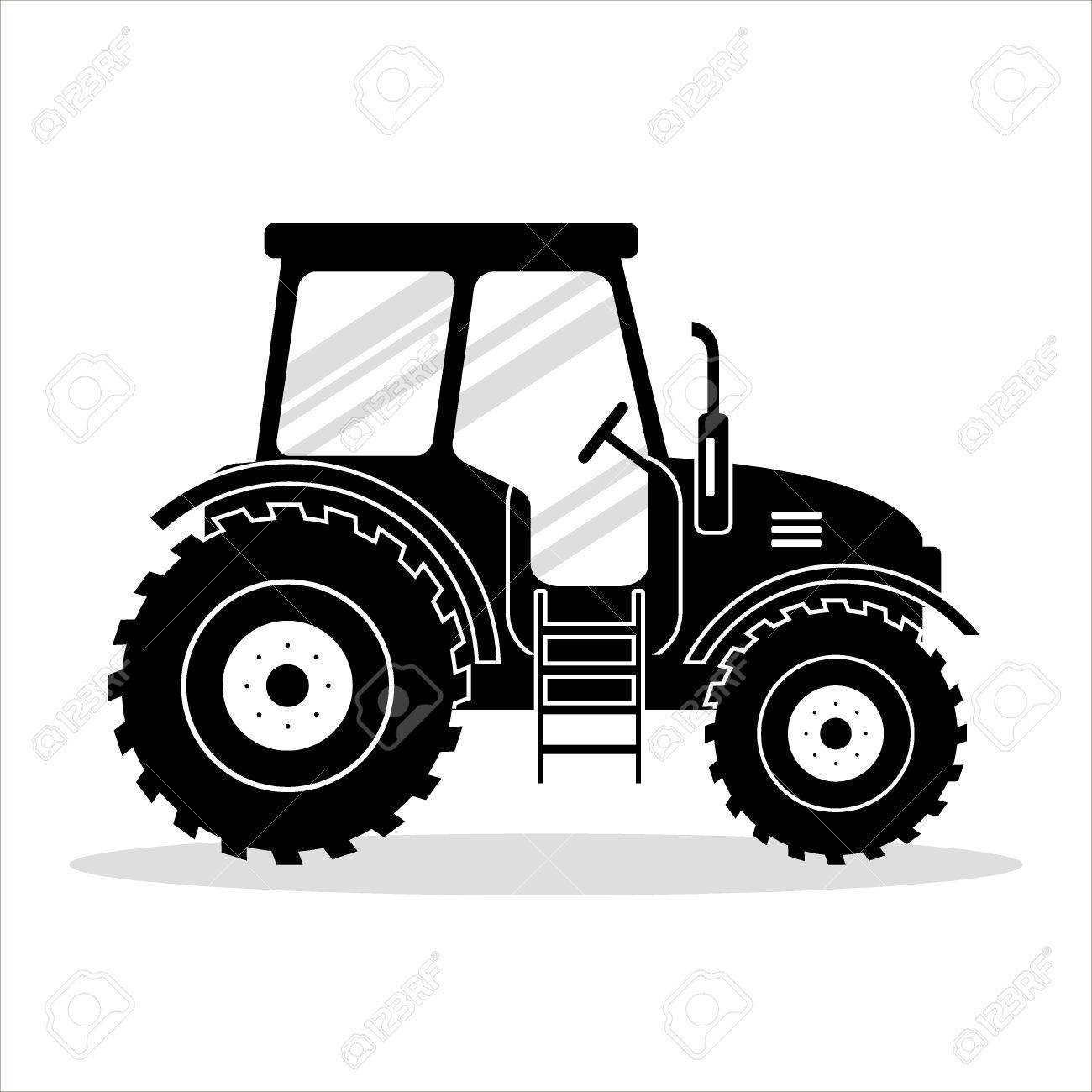 1300x1300 Icon Black Tractor On White Background Royalty Free Cliparts