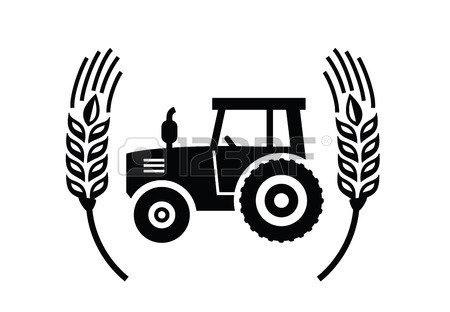 450x312 Vector Black Tractor Icon On White Background Royalty Free