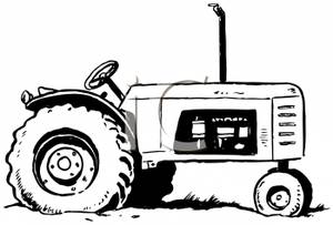 300x203 And White Farming Tractor Clipart Image
