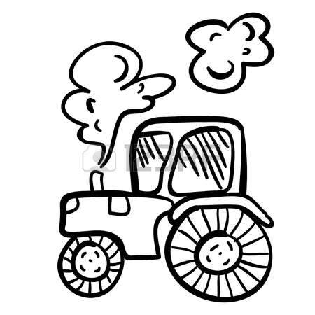 450x450 Tractor Cartoon Cute Vector Illustration With Tractor. Funny