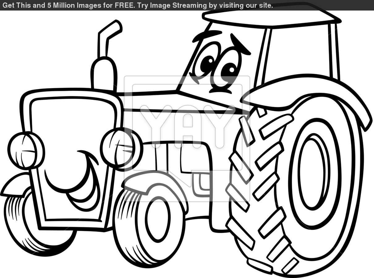 1210x899 Drawn Tractor Red Cartoon