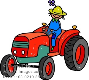 300x269 Clipart Image Of Little Kid Driving A Tractor
