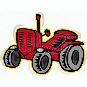 300x300 Royalty Free Red Cartoon Tractor 128743 Vector Clip Art Image