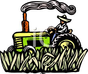 300x251 Free Clipart Image A Farmer Driving A Tractor