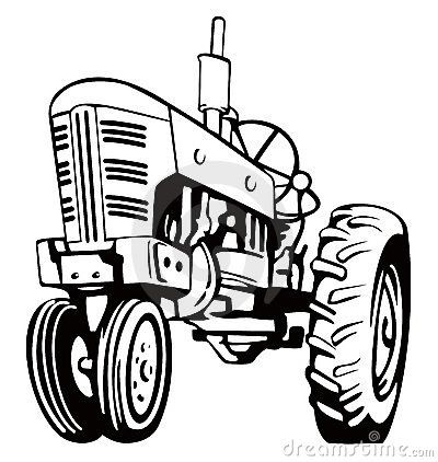 400x422 John Deere Tractor Clip Art Black White Clipart
