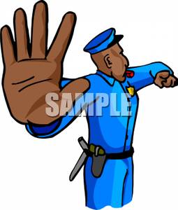 255x300 Police Officer Directing Traffic Clipart Image