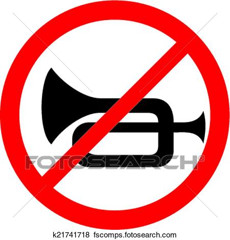 450x470 Clip Art Of No Horn Traffic Sign K21741718