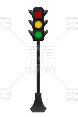 267x400 Traffic Light On The Pole Royalty Free Vector Clip Art Image