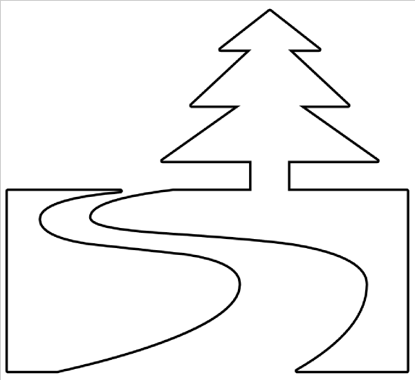 600x550 Nature Trail Outline Clip Art