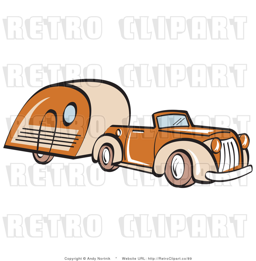 1024x1044 Royalty Free Retro Vector Clip Art Of A Car And Trailer By Andy