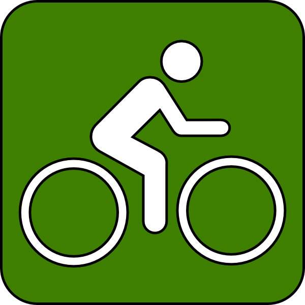 600x600 Bike Trail Symbol Green Clip Art