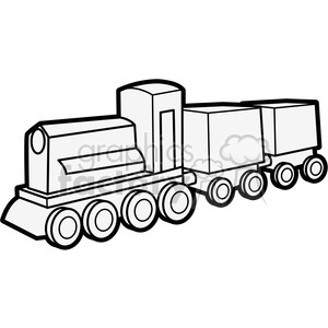 300x300 Royalty Free Outline Of Wooden Train Illustration Graphic 398067