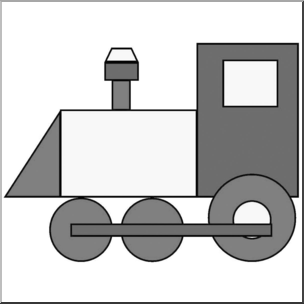 304x304 Clip Art Basic Shapes Train Grayscale I Abcteach