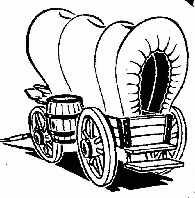 671x681 Coloring Pages Covered Wagon Drawing Covered Wagon Drawing Free