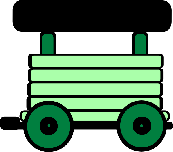 600x528 Loco Train Carriage Green Clip Art