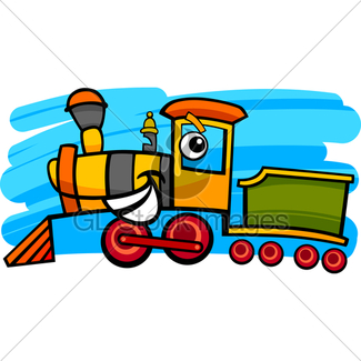 325x325 Cartoon Train Or Locomotive Gl Stock Images
