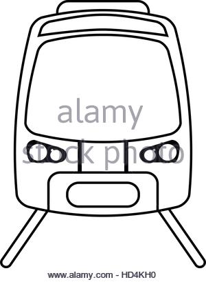 300x409 Suburban Or Metro Train Station Outline Flat Design. Modern