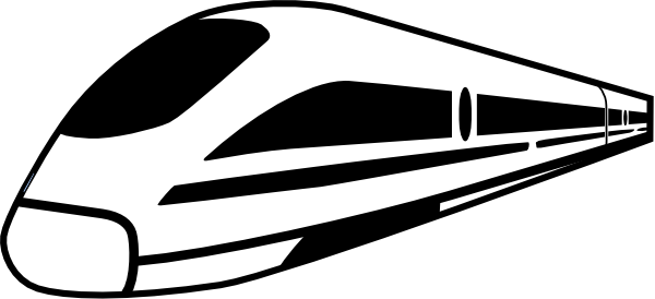 600x274 Train Outline Clipart