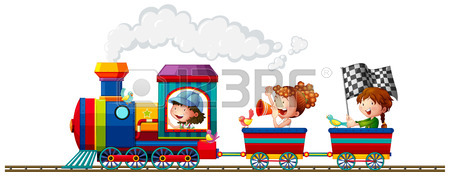 450x177 Children Riding On The Train Royalty Free Cliparts, Vectors,