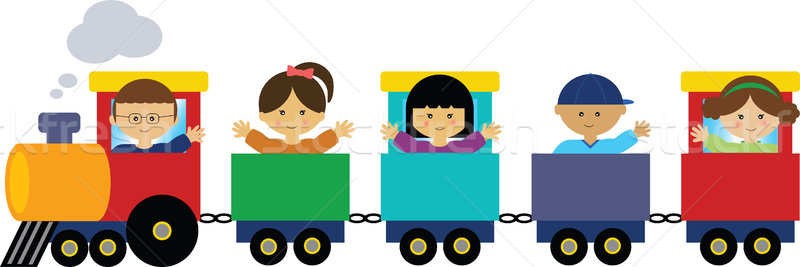 800x267 Children On Train Vector Illustration Amy Lau (Mintymilk