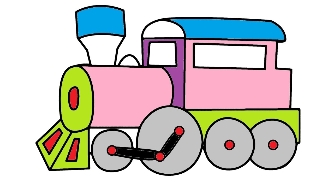 1280x720 Train Video For Children Train Car Road Signs Coloring For Kids