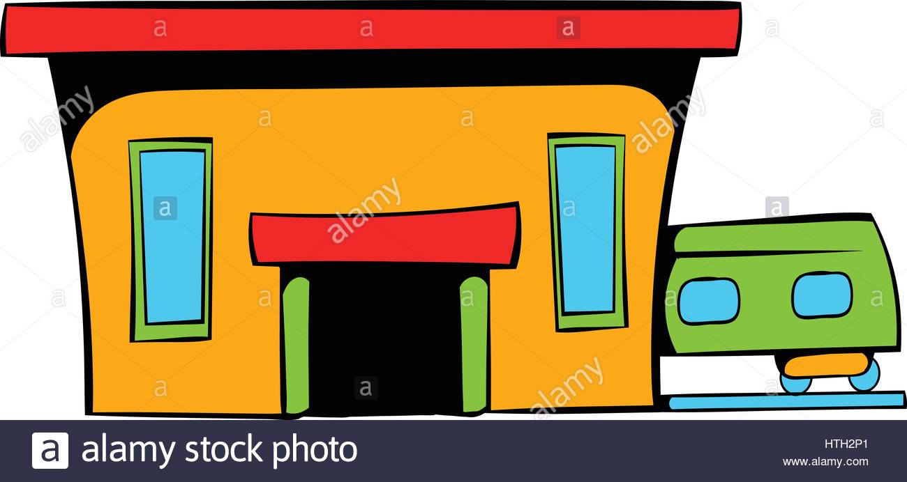 1300x692 Railway Station Icon, Icon Cartoon Stock Vector Art Amp Illustration