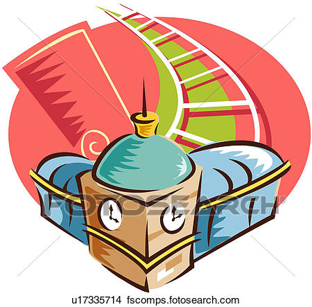450x443 Clipart Of Train Station U17335714