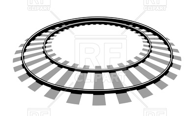 400x238 Circle Train Tracks On White Background Royalty Free Vector Clip