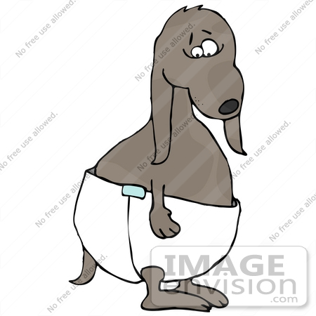 450x450 Clip Art Graphic Of A Potty Training Dog Wearing A Big Bulky