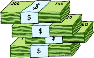300x185 Money Clipart Stacked