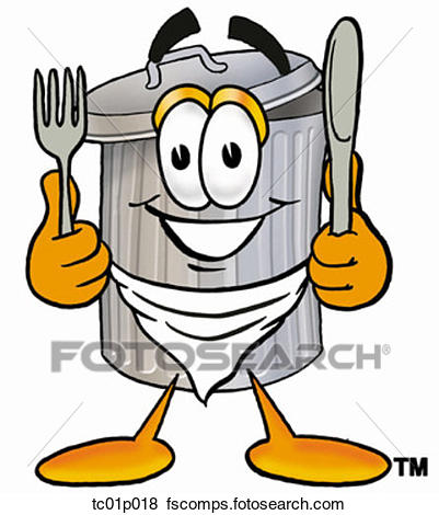 401x470 Clip Art Of Trash Can Eating Tc01p018