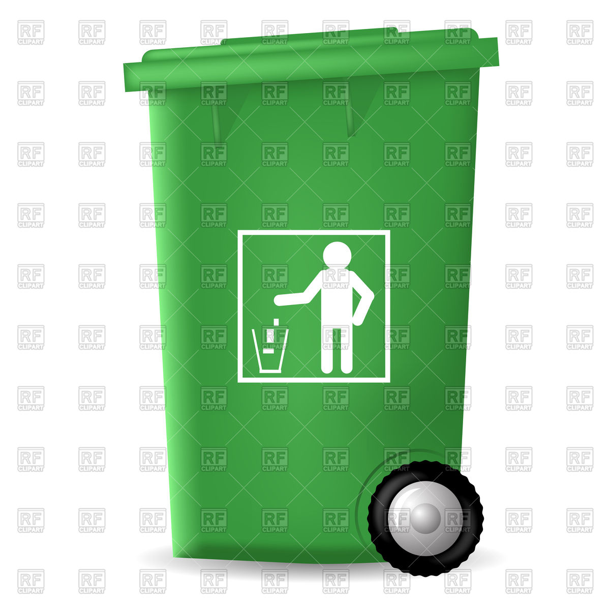 1200x1200 Green Plastic Trashcan Icon Royalty Free Vector Clip Art Image