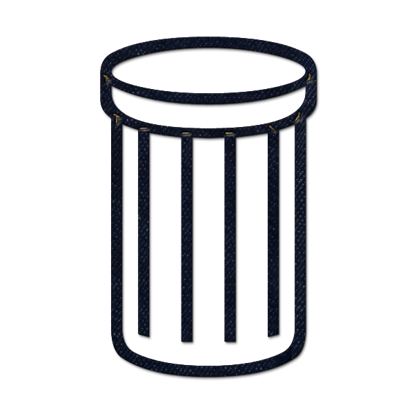 600x600 Thin Striped Trash Can (Recycling) Icon
