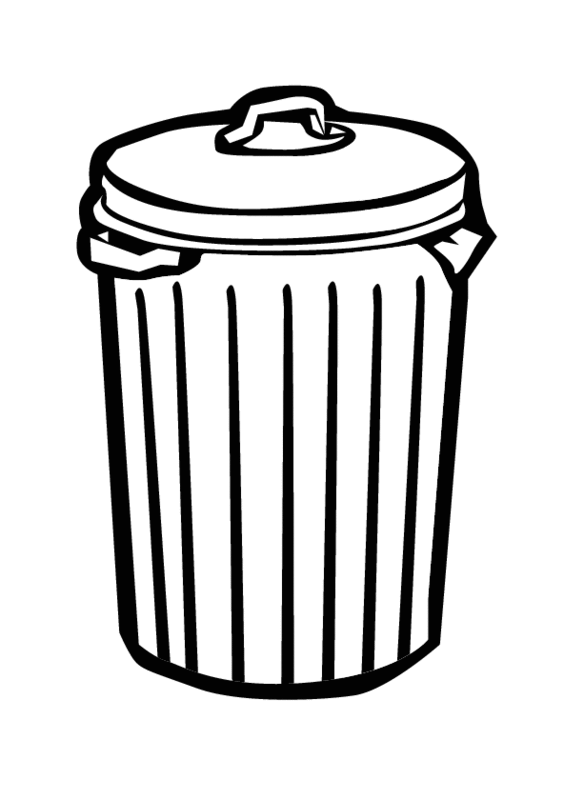 564x800 Trash Clipart Black And White