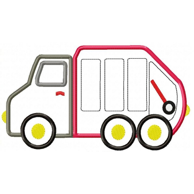 800x800 Garbage Truck Applique Design